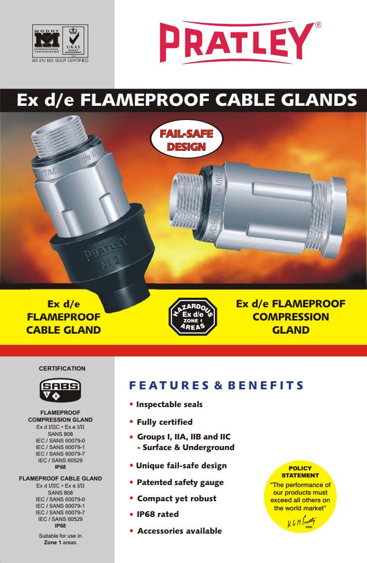 4 Ex d-e (flameproof) cable glands